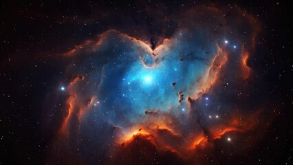 Wall Mural - Beautiful nebula and star clusters in deep space
