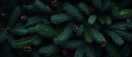  Christmas tree branches on a natural background
