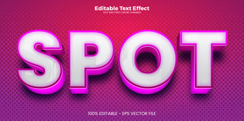Wall Mural - Spot editable text effect in modern neon style