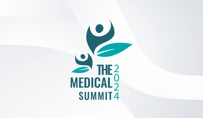 Fototapete - Logotype graphic design of annual event summit and title made for the healthcare medical theme - annual convention for doctors and nurses