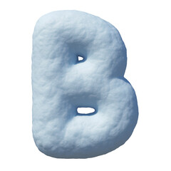 Poster - Snow font 3d rendering letter B