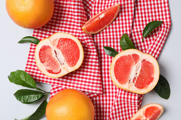 Sticker - Juicy summer fruit - grapefruit, concept of fresh food