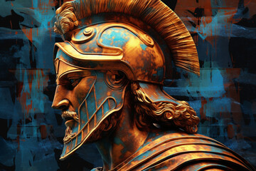 Aufkleber - An image showcasing an abstract interpretation of Philip II, the renowned king of Ancient Macedonia.  Generative AI technology.
