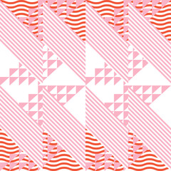 Poster - Modern abstract geometric contemporary vector seamless diagonal pattern with simple elements and shapes. Graphic pastel colored minimalist background.