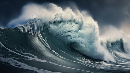 Wall Mural - Dramatic scenes of crashing waves and turbulent seas during stormy weather