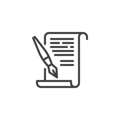 History writing line icon