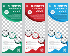 Corporate rollup banner template, roll-up banner stand template design, advertisement, pull-up, Vertical roll-up template billboard, banner and display banner, Poster for conference, forum, shop