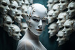 Navigating Authenticity and Concealment Amidst Social Masks. Hidden Identities in Social Interactions concept. Digital Ai