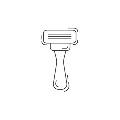 Wall Mural - Razor blade shave line icon. shaving razor thin line icon.