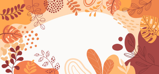 Wall Mural - abstract autumn backgrounds for social media stories. Colorful banners with autumn leaves.