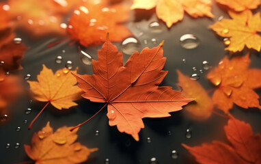 Wall Mural - maple leaf in autumn with maple tree under sunlight background
