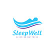 © atul - Sleep Well Comfort Sleeping Expression Vector Logo in Free Flowing Style with Soft Visual Appearance