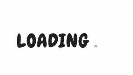 Poster - Playful eye-catching black and white loading text animation. Chewy Regular font used, monochromatic 2D cartoon 4K video loader motion graphic. Appetizing wait animation. Loading screen, ui design