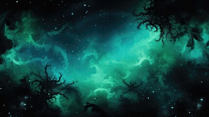 Wall Mural - abstract galaxy universe space background in turquoise color. fantastic nebula stars in outer space 