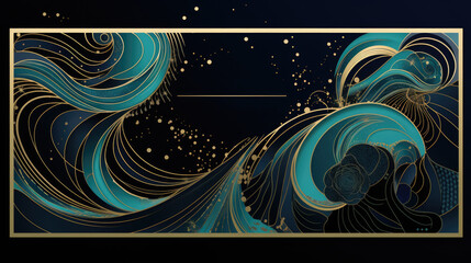 Wall Mural - abstract galaxy universe space background in turquoise color. fantastic nebula stars in outer space 