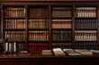 Law Library. Rows of Books and Legal References in a Law Firm