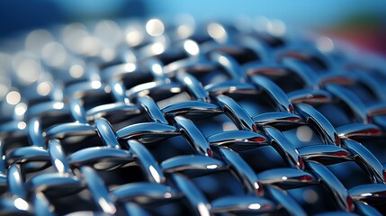 Close up of a metal mesh. Generative AI.