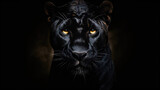 Illustration of panther on a black background