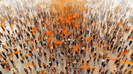 Panoramic Network of People Linked by Web Connections