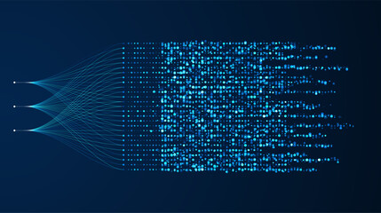 Poster - big data visualization. social network, financial analysis of complex databases. data mining. vector