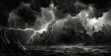 Heavy Thunderstorm, Lightning, Dark Clouds