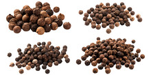 Fresh organic delicious cubeb pepper set isolated on transparent background. Cubeb peppercorns png bundle
