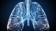 Transparent x ray shows anatomy of human lung. Generative AI.