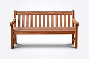 Wooden bench isolated on white background