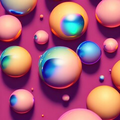 Aufkleber - 3d glassy sphere shapes, minimal concept background. Ideal for scientific designs, nano technology, microbiology, chemistry, biology, etc. Ai generated art.