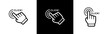 © Evolvect - Hand click icon set in line style. Click here, Hand clicking, finger, Touch screen, pointer, cursor, gesture, mouse press push simple black style symbol sign for apps and website, vector illustration.