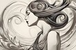 © lavillia - ART DECO - Wirbel des Windes - Portrait einer Frau