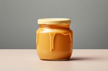 Minimalist Jar Of Peanut Butter. Nut Butter. Generative Ai