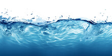 Underwater Blue Ocean Aqua Wave Isolated On Background. Generative AI