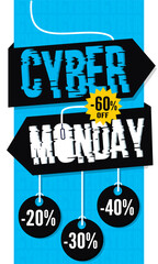 Wall Mural - Colored cyber monday sale poster Vector