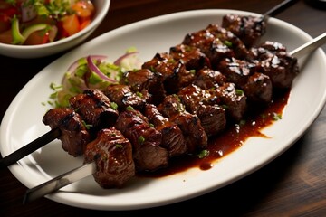 Wall Mural - Beef grilled skewers