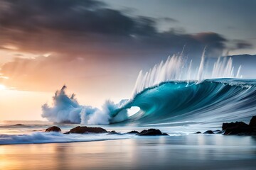 iceberg in polar regions and the fesh water in the river