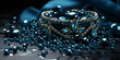 Wunderschönes Armband mit glänzenden blauen Saphir Diamanten Strass Steine als Hintergrund Motiv im Querformat für Banner, ai generativ
