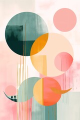 Wall Mural - abstract background with circles