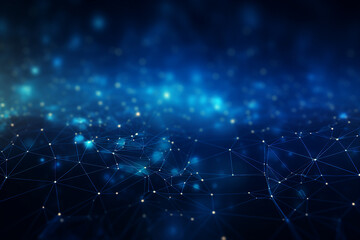 Poster - generative ai collage image picture of connected lines on cosmic background data network concept