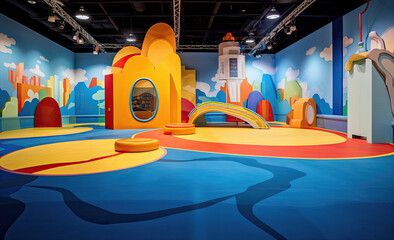 Wall Mural - Modern indoor children playground ai generated