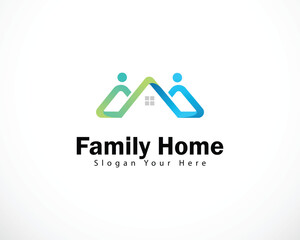 Wall Mural - family logo creative home community design concept care