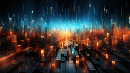 Data Technology Seamless Background, Abstract Digital Network