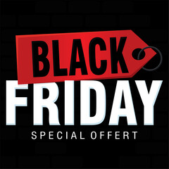 Canvas Print - Colored special offert black friday sale promotion Vector