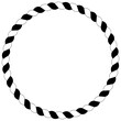 Seil oder Kordel Vektor Kreis in schwarz und wei√ü. Isolierter Hintergrund
Symbol f√ºr Marine, Schifffahrt oder als Rahmen nutzbar.