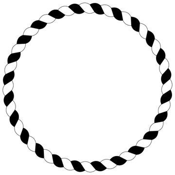 Seil oder Kordel Vektor Kreis in schwarz und wei√ü. Isolierter Hintergrund
Symbol f√ºr Marine, Schifffahrt oder als Rahmen nutzbar.