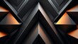 3D wallpaper abstract triangle modern glows orange black