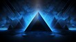 3D wallpaper abstract triangle modern glows blue