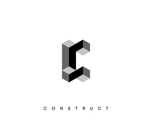 Wall Mural - Modern construct logo design template for business identity. Structure vector design symbol.