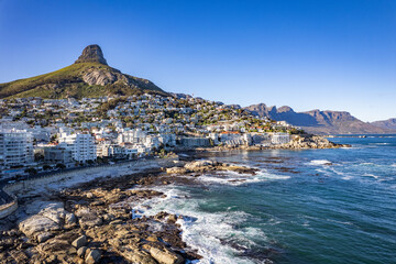 Wall Mural - Aerial View of Sea Point and its tidal pool in Cape Town, western Cape, South Africa