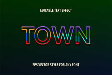 Poster - Editable text effect for design with colorful outline